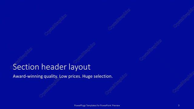 Section Header presentation slide layout