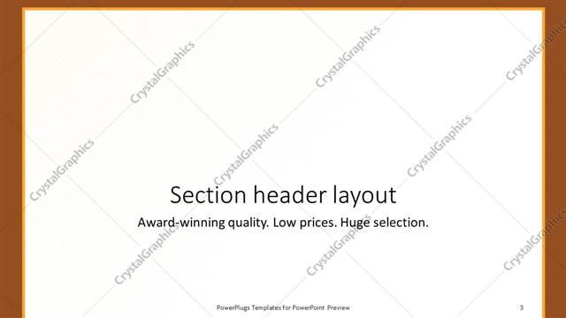 Section Header presentation slide layout