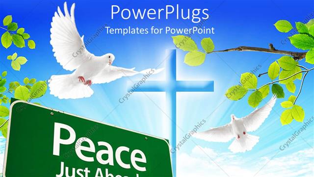  Presentation with dove - A peace sign with a dove