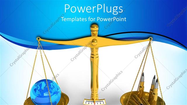  Presentation with world peace - Peace or war metaphor with world and bullets on scale