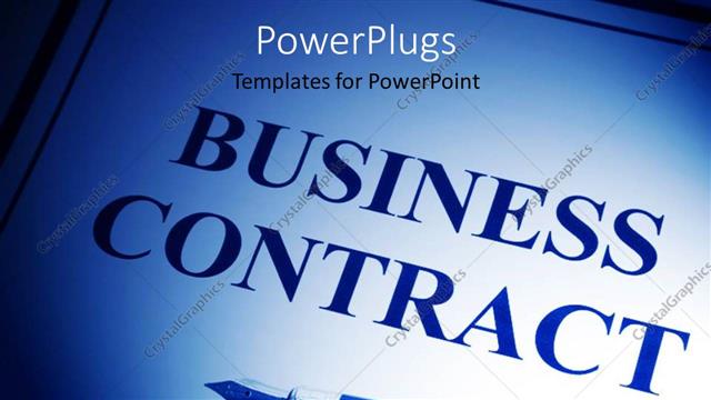  Presentation with pen - A pen with a business contract in the background