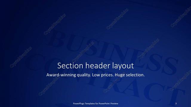 Section Header presentation slide layout