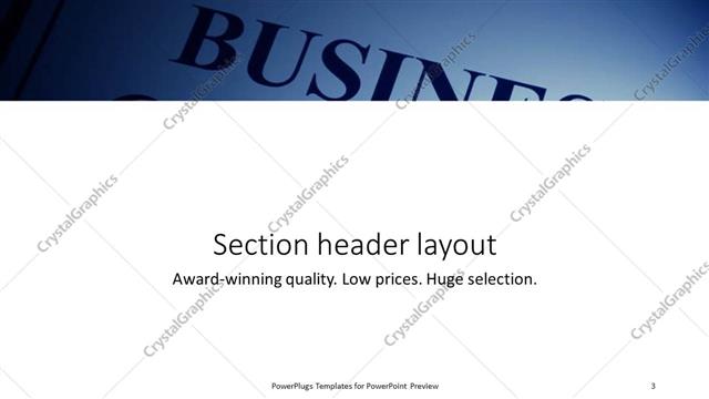 Section Header presentation slide layout