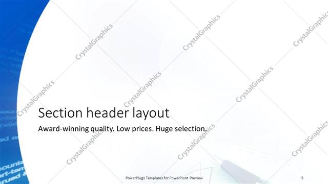 Section Header presentation slide layout