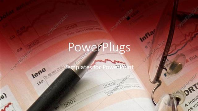  Presentation with page - Pen and glasses laying on page of charts