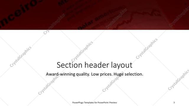 Section Header presentation slide layout