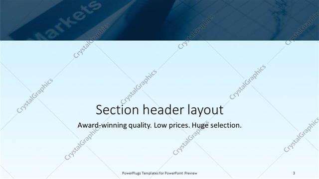 Section Header presentation slide layout