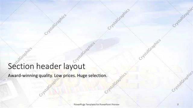 Section Header presentation slide layout