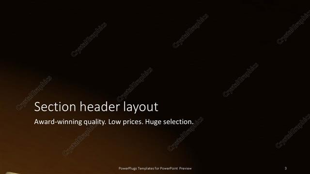 Section Header presentation slide layout