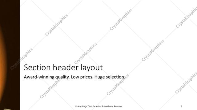 Section Header presentation slide layout