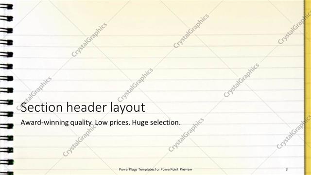 Section Header presentation slide layout