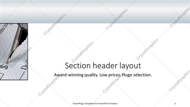 Section Header presentation slide layout