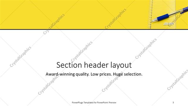 Section Header presentation slide layout