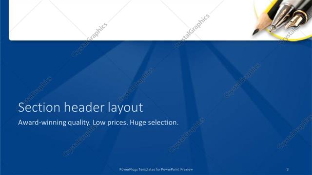 Section Header presentation slide layout