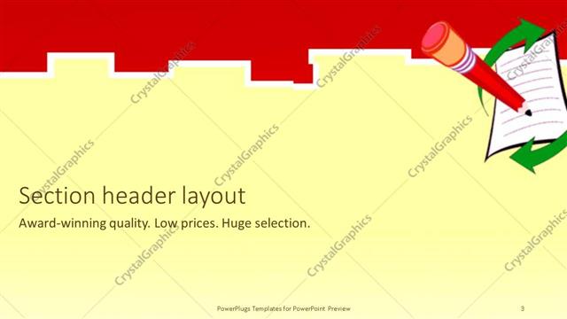 Section Header presentation slide layout