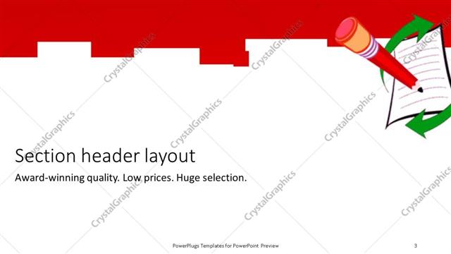Section Header presentation slide layout