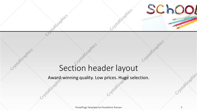 Section Header presentation slide layout