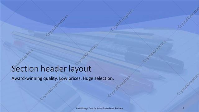 Section Header presentation slide layout