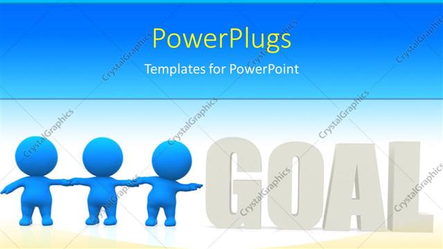  Presentation with goal - People doing teamwork to reach the goal