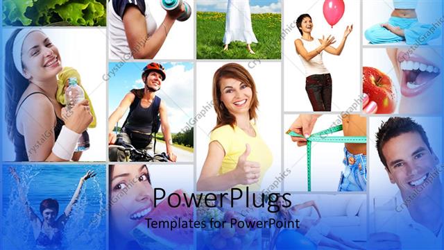  Presentation with foods - People exercising and eating healthy foods