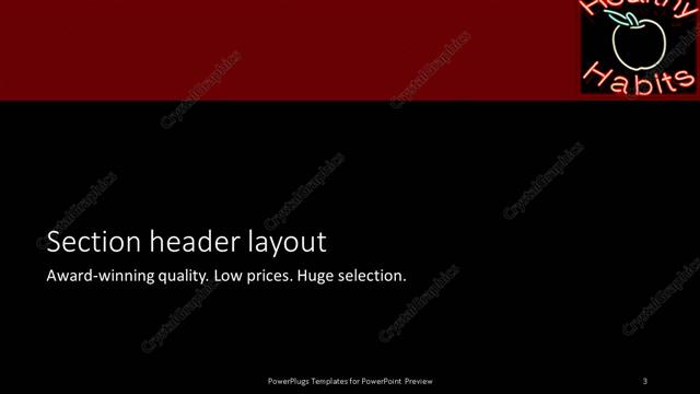 Section Header presentation slide layout