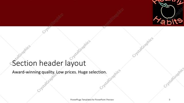 Section Header presentation slide layout