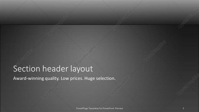 Section Header presentation slide layout