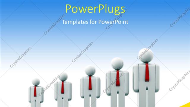  Presentation with growing - People icons growing in size depicting growth with blue color