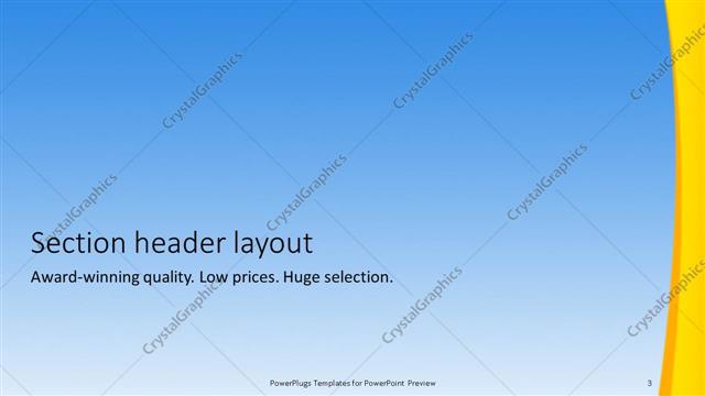 Section Header presentation slide layout