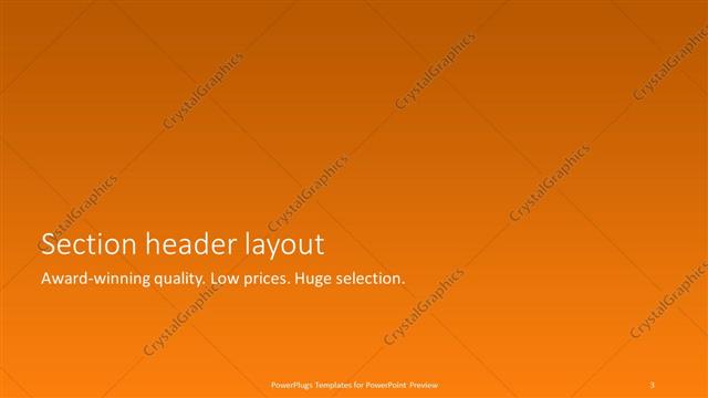 Section Header presentation slide layout