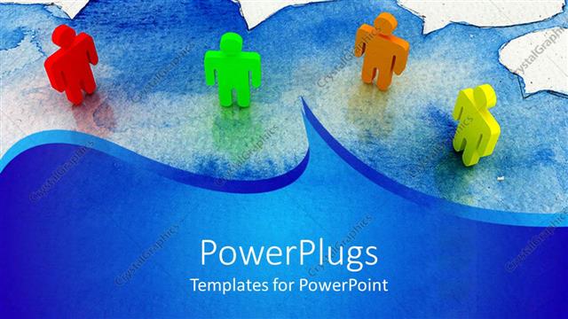  Presentation with talk - People talk with one another through the clouds