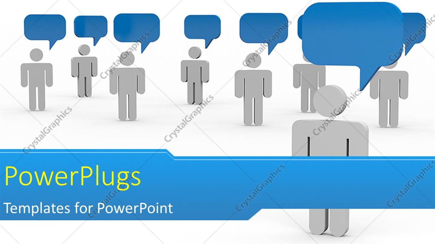 Featuring some White Colored 3D Characters Blue Bubbles