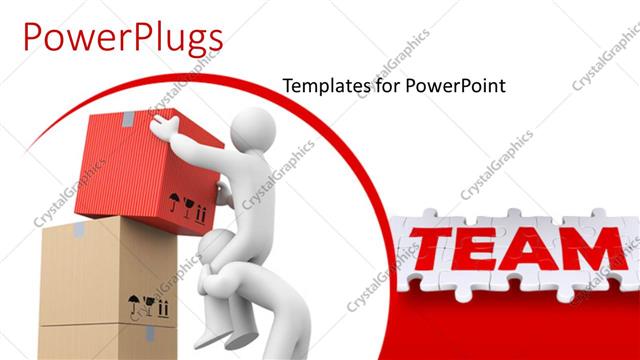  Presentation with settle - People working as a team to settle the boxes