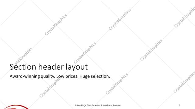 Section Header presentation slide layout