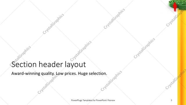 Section Header presentation slide layout