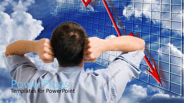  Presentation with financial market - A person angry because of the market crash