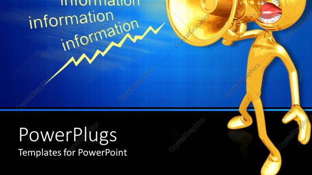  Presentation with announcing - A person announcing information with blue background