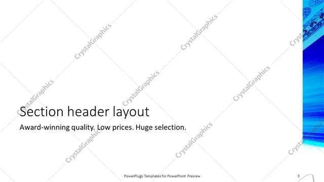 Section Header presentation slide layout
