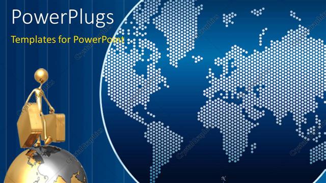  Presentation with bag - A person with a bag and a golden globe