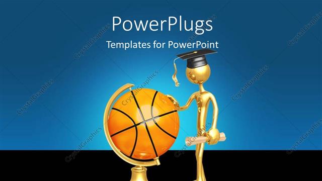  Presentation with basketball - A person with a basketball and bluish background