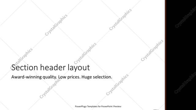 Section Header presentation slide layout