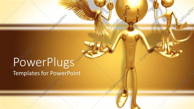  Presentation with devil - A person being confused due to an angel and a devil