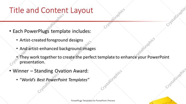 Title and Content presentation slide layout