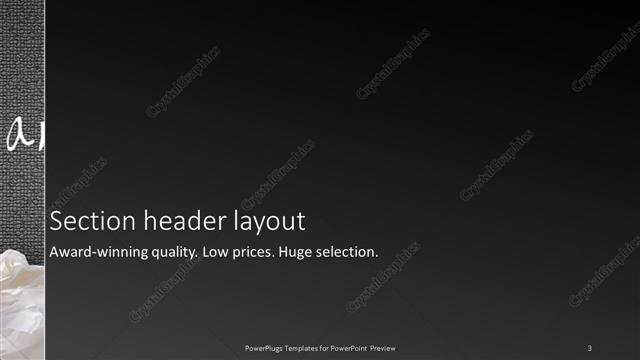 Section Header presentation slide layout