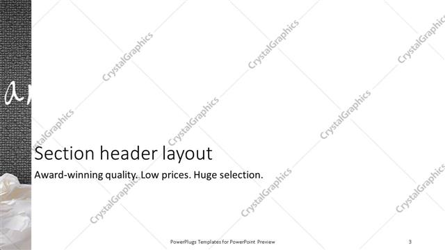 Section Header presentation slide layout