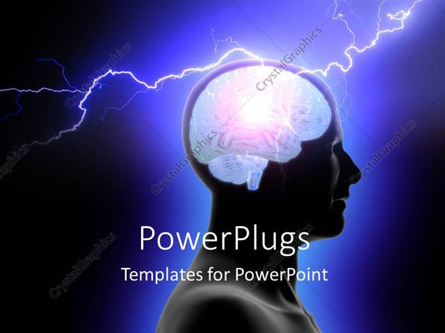  Presentation with brain - A person with his brain being given electric jolt