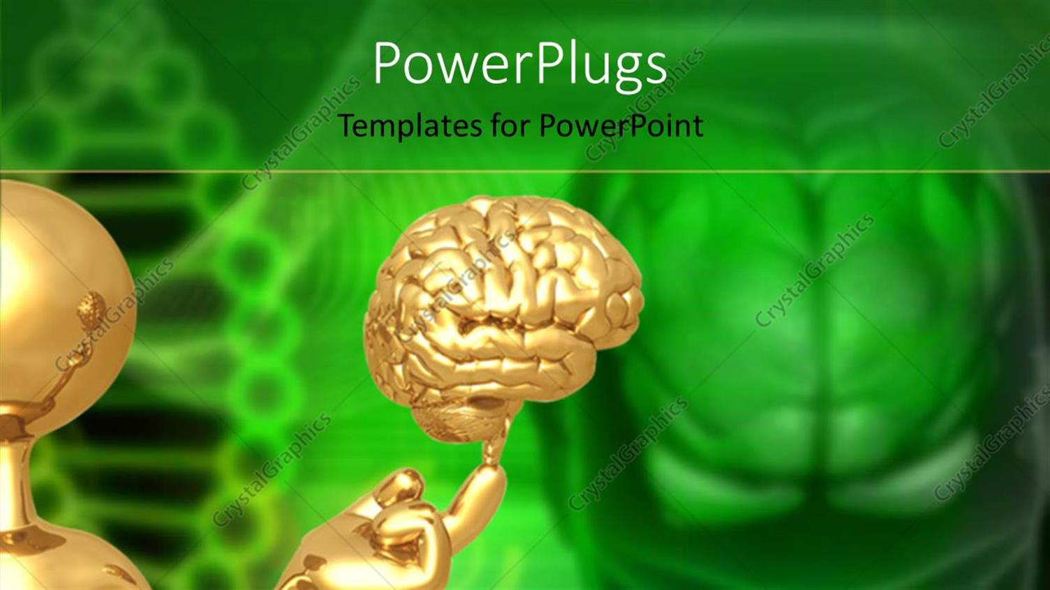 Featuring a Person with a Brain and a Greenish Background