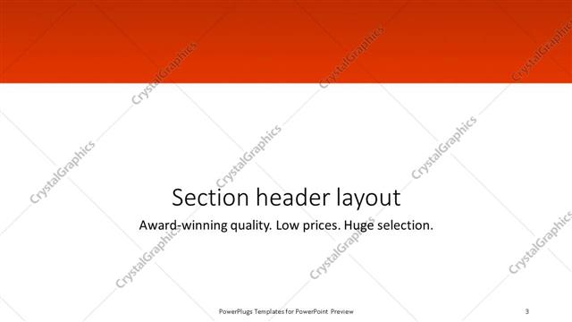 Section Header presentation slide layout