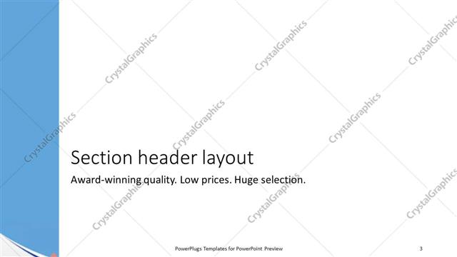 Section Header presentation slide layout