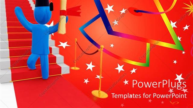  Presentation with way - A person celebrating his graduation with stars in the background